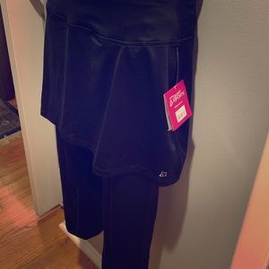 Black Lycra leggings with cute attached skirt